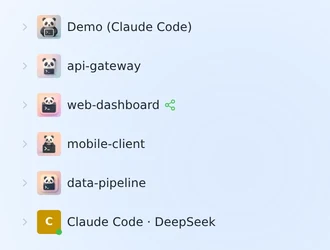 A connection in the sidebar with the green "shared" badge next to its name